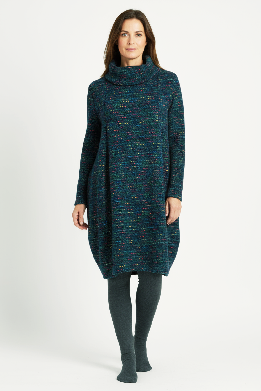 Cowl Neck Fleck Dress