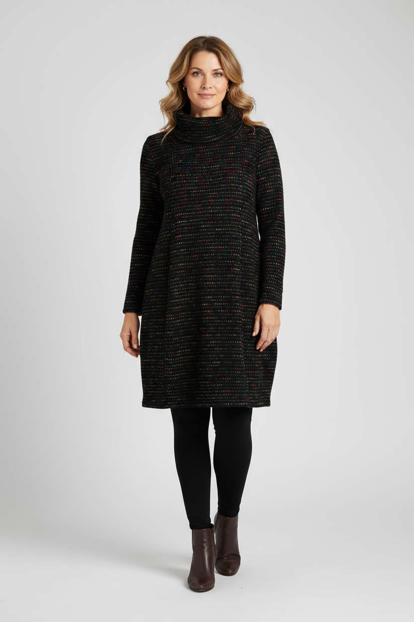 Cowl Neck Fleck Dress