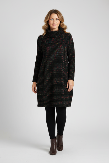 Cowl Neck Fleck Dress