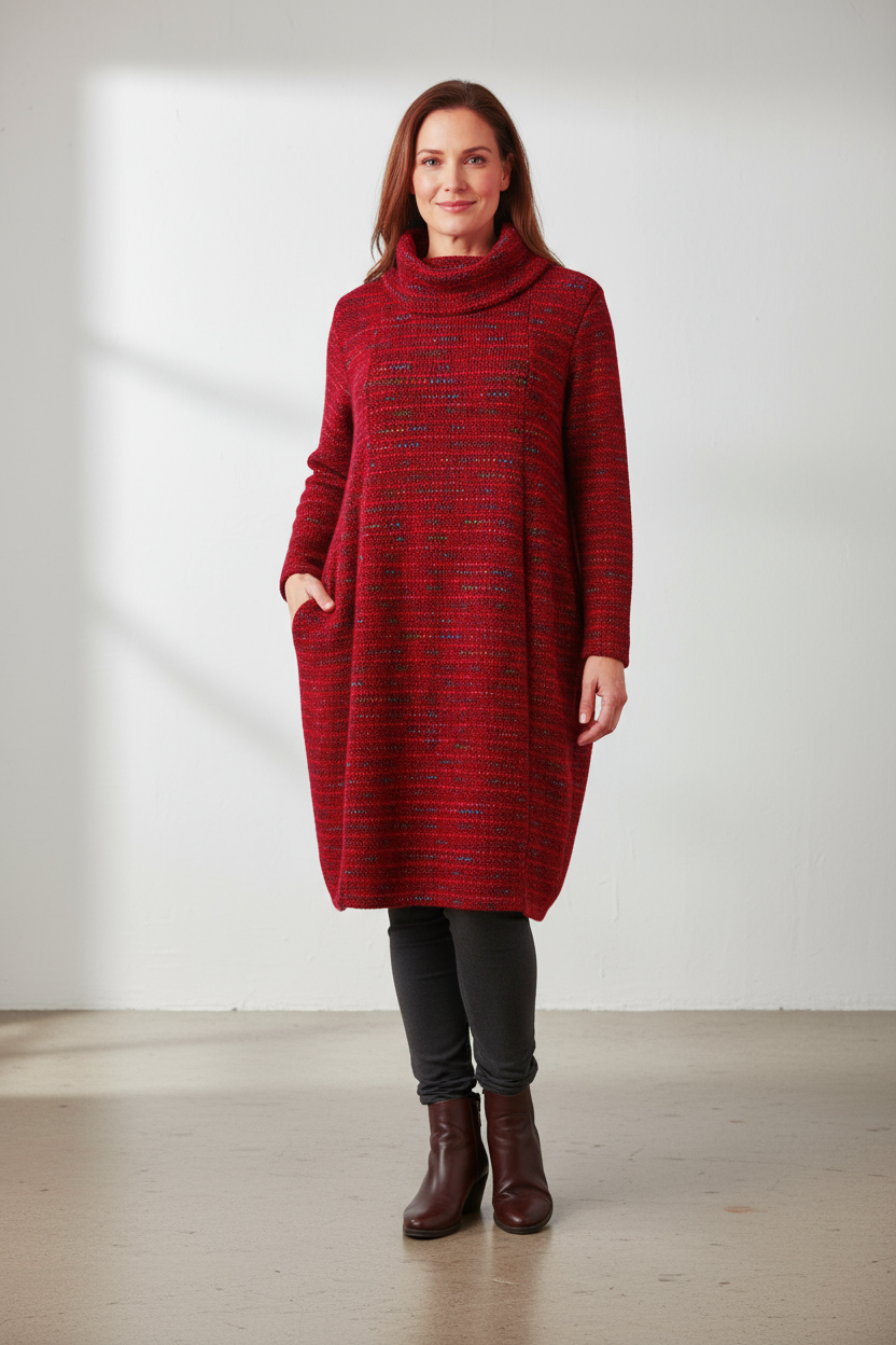 Cowl Neck Fleck Dress