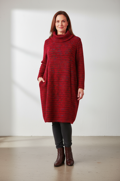 Cowl Neck Fleck Dress