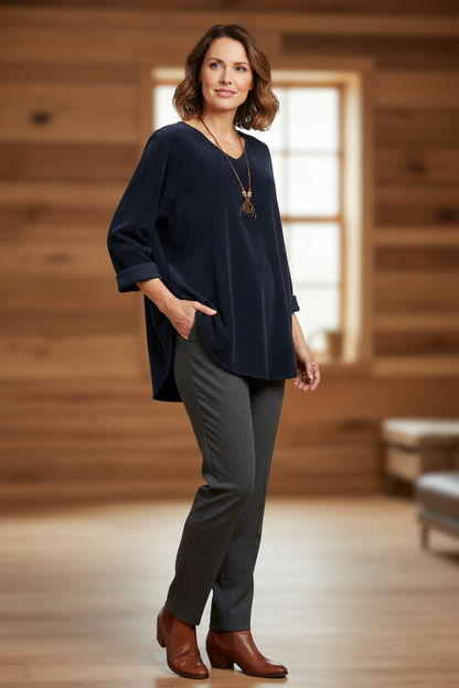 V Neck Chenille Necklace Top