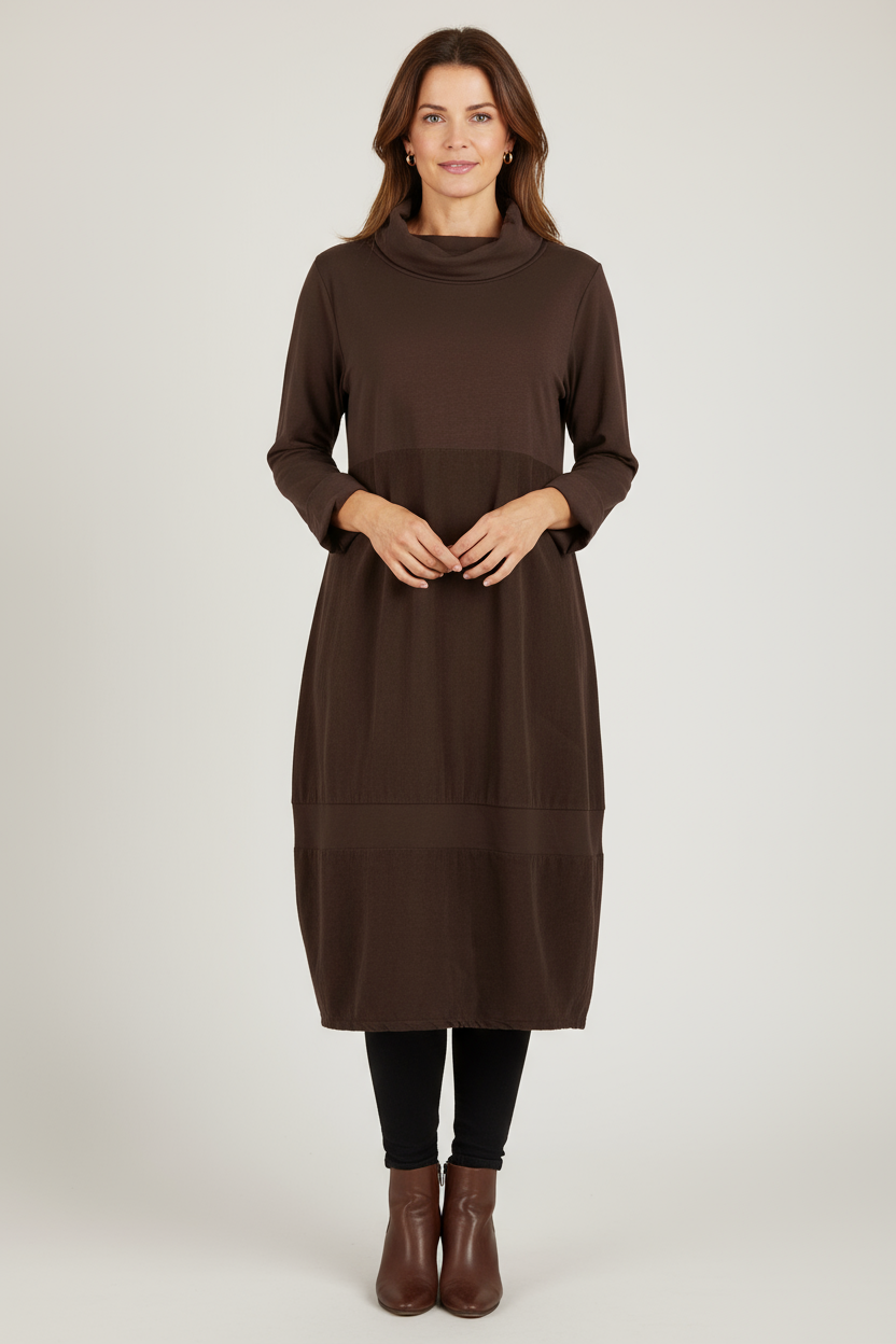 Cowl Corduroy Panel Midi