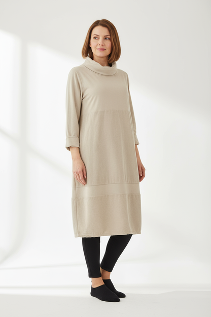 Cowl Corduroy Panel Midi