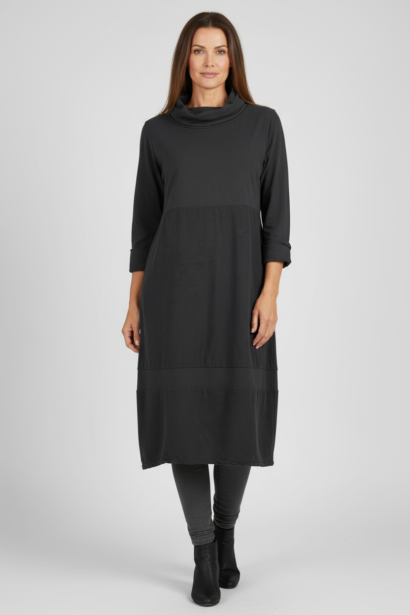 Cowl Corduroy Panel Midi