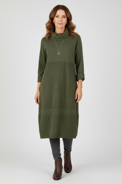 Cowl Corduroy Panel Midi