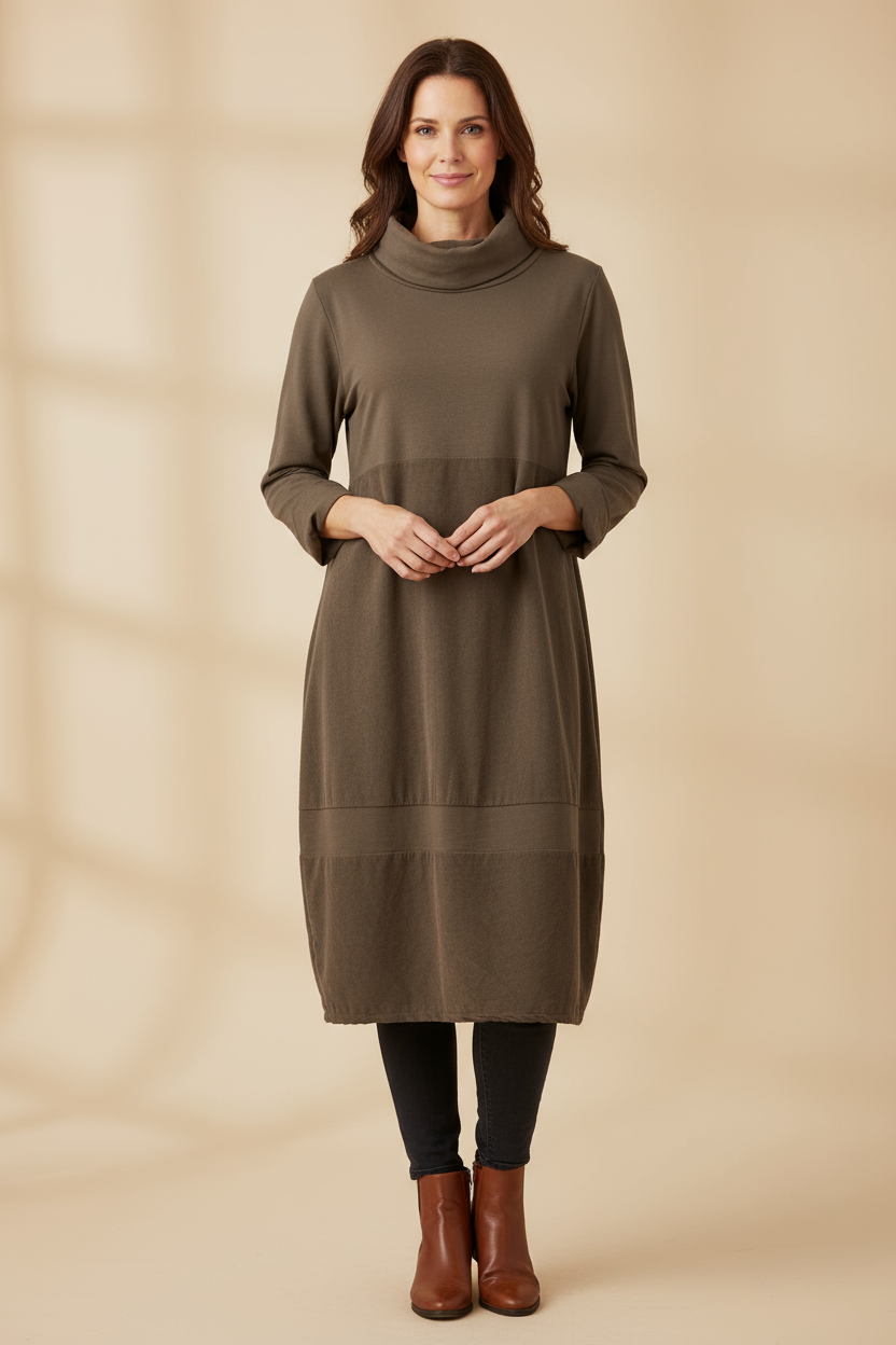 Cowl Corduroy Panel Midi