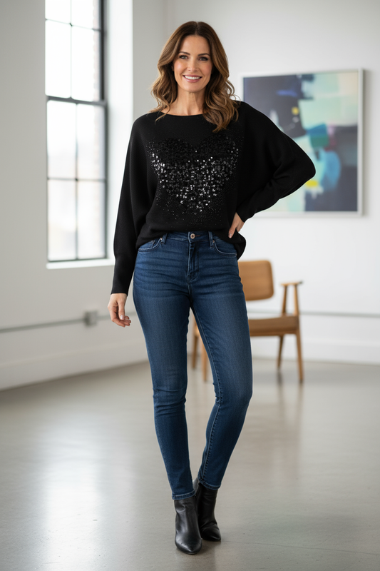 Sequin Heart Jumper