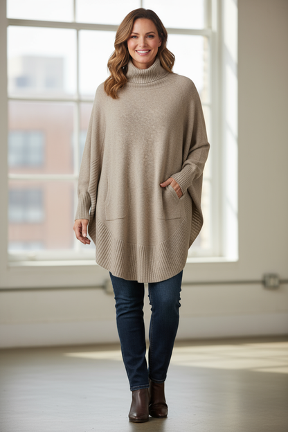 Polo Neck Scoop Jumper