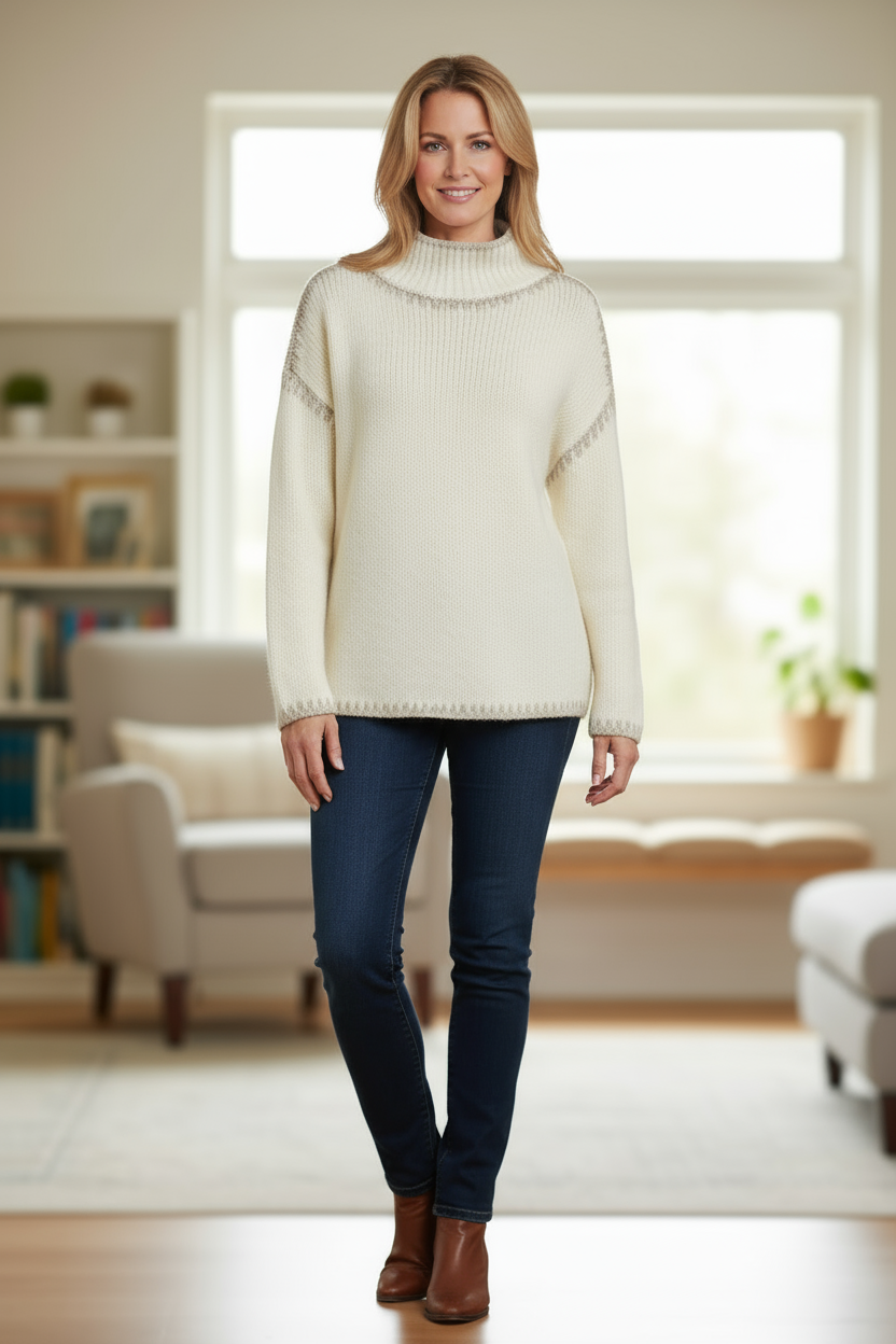 Stitch Detail Wool Jumper