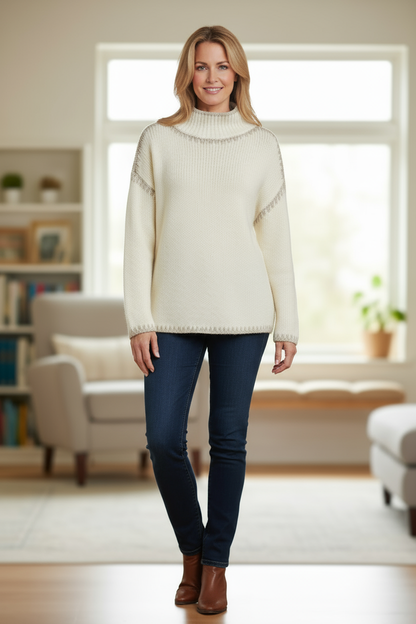 Stitch Detail Wool Jumper