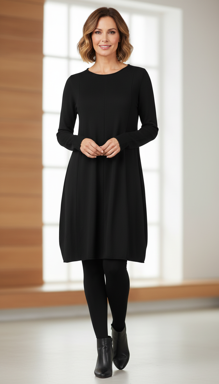 2 Pocket Panel Detail Knit Dress