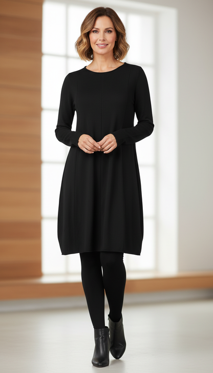 2 Pocket Panel Detail Knit Dress