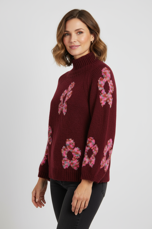 Flower Wool Knit Jumper