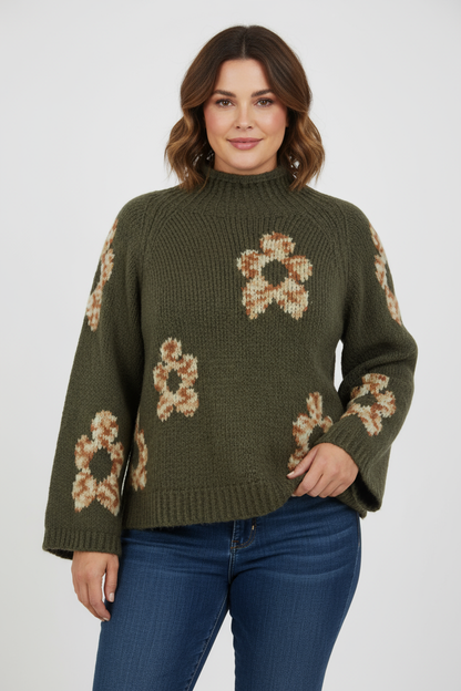 Flower Wool Knit Jumper
