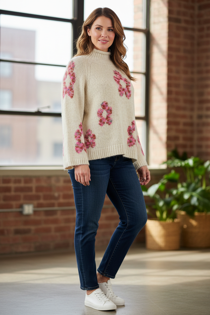 Flower Wool Knit Jumper