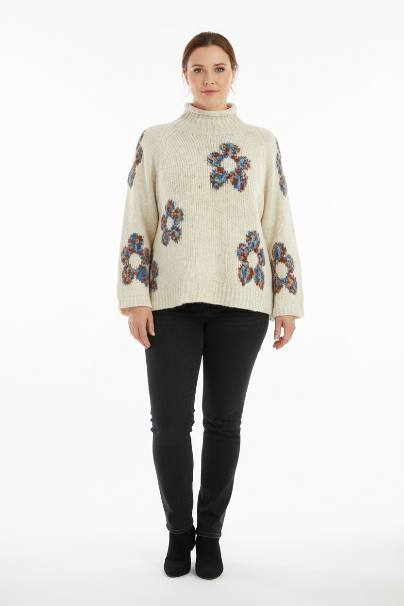 Flower Wool Knit Jumper
