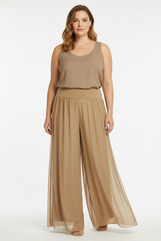 Wide Leg Silk Trouser