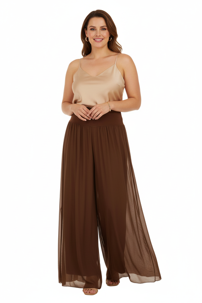 Wide Leg Silk Trouser