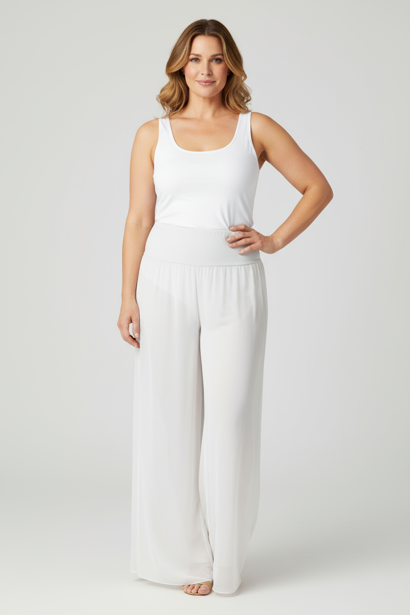 Wide Leg Silk Trouser