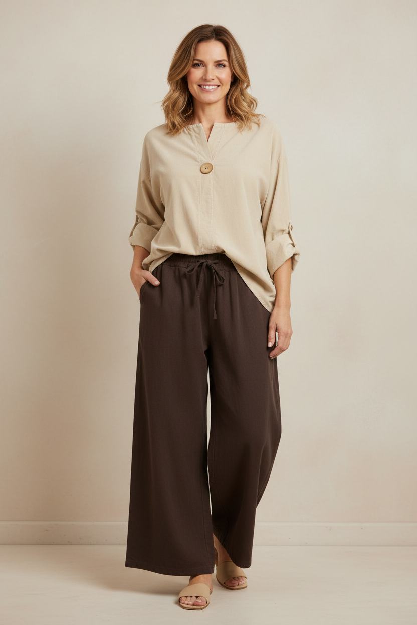 Button Detail Corduroy Top