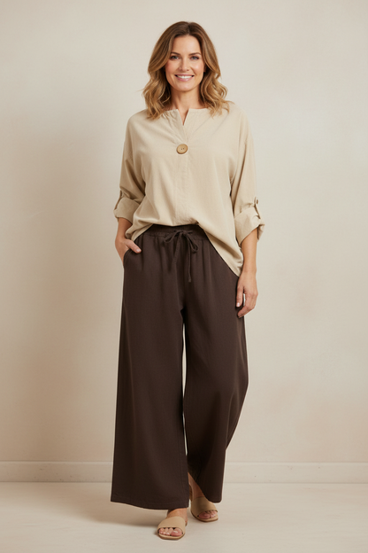 Button Detail Corduroy Top