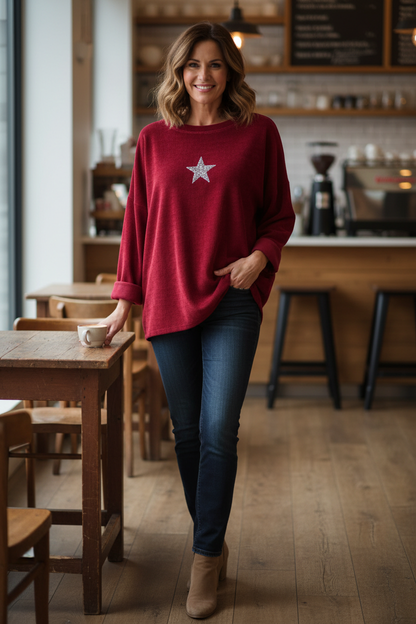 Star Detail Chenille Top