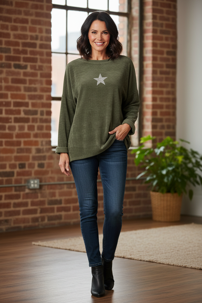 Star Detail Chenille Top