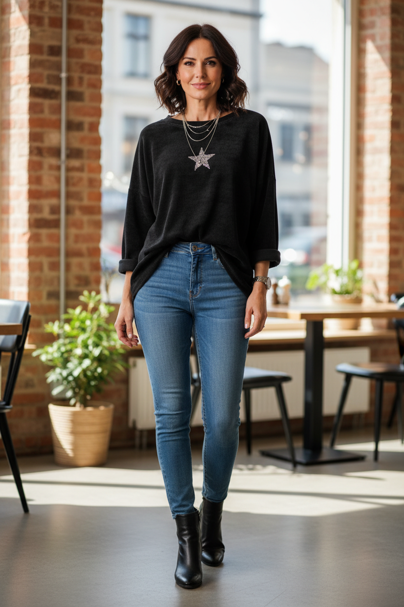 Star Detail Chenille Top