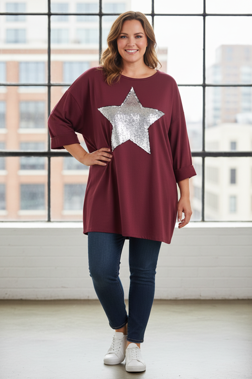 Sequin Star Jersey Tunic
