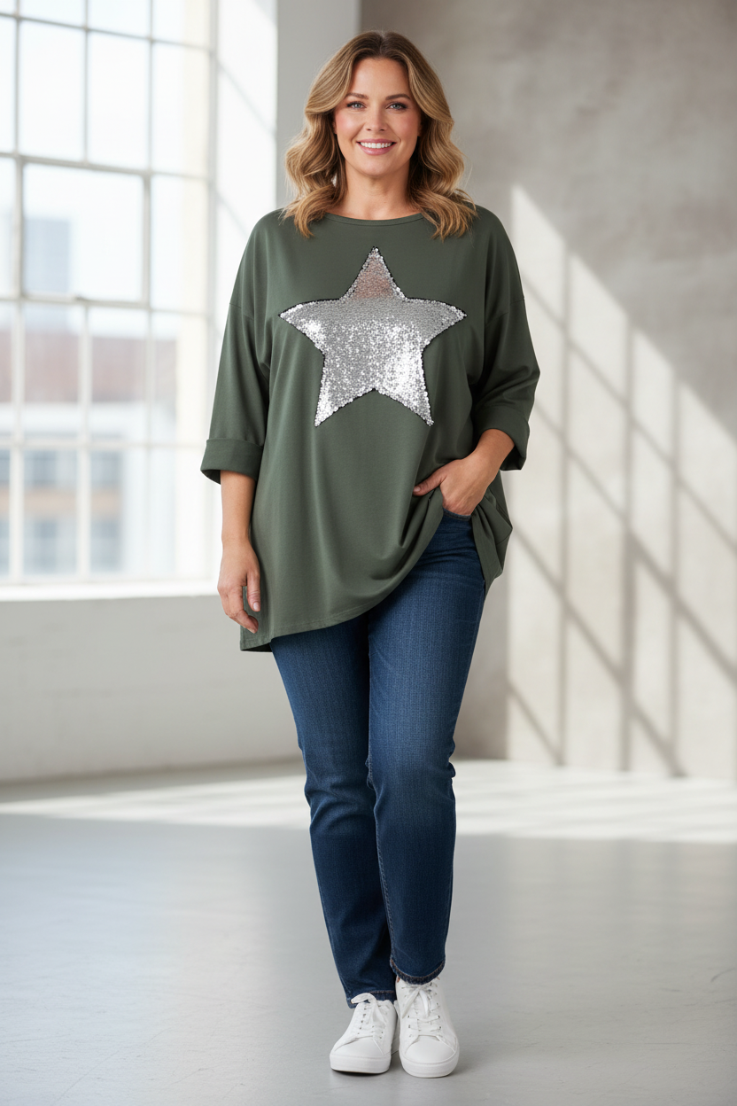 Sequin Star Jersey Tunic