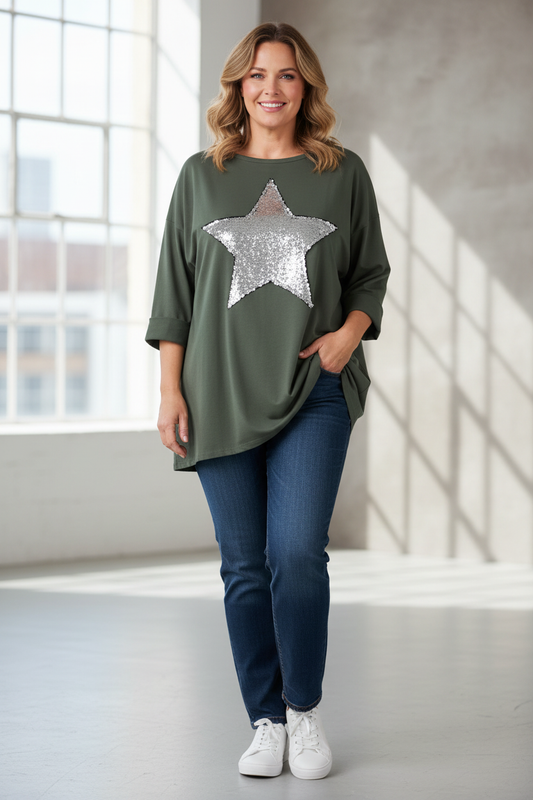 Sequin Star Jersey Tunic