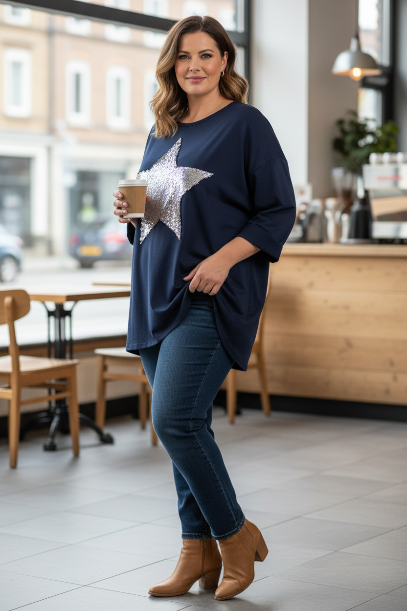 Sequin Star Jersey Tunic