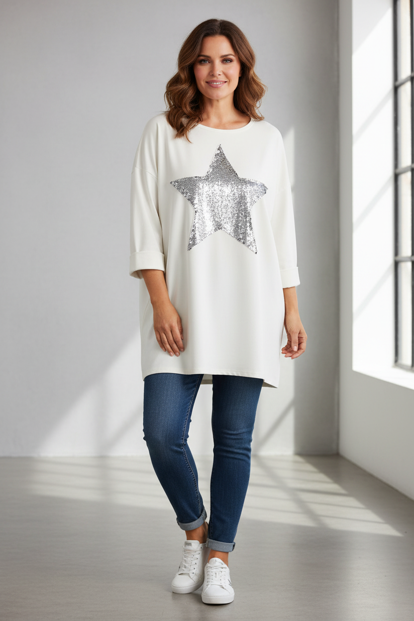 Sequin Star Jersey Tunic