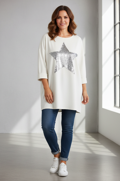 Sequin Star Jersey Tunic