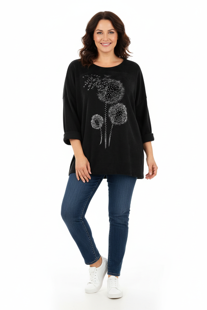 Dandelion Print Chenille Top