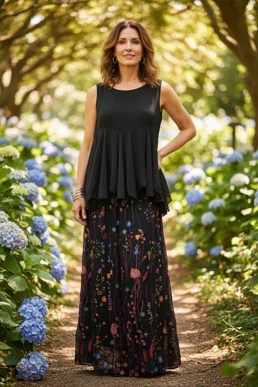 Sleeveless Swing Silk Top