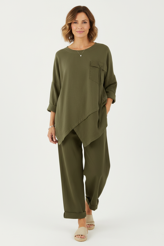 Flap Pocket Sweatshirt & Trouser Set