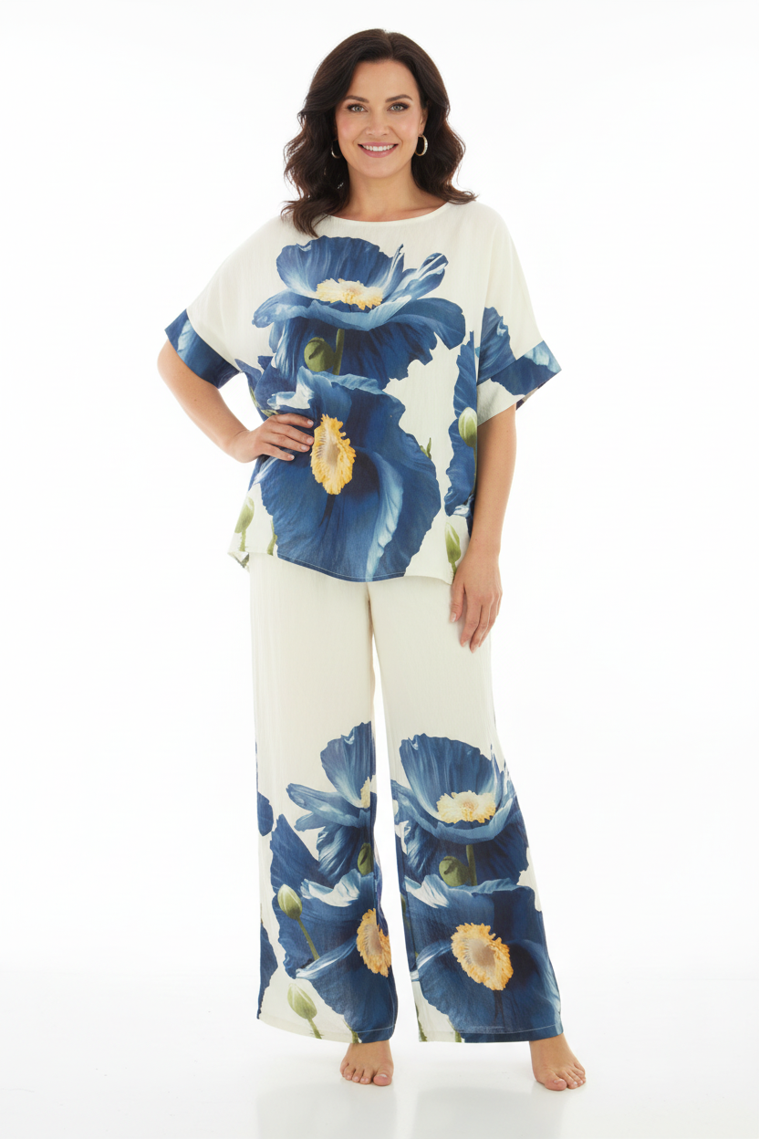 Floral Print Top Trouser Set