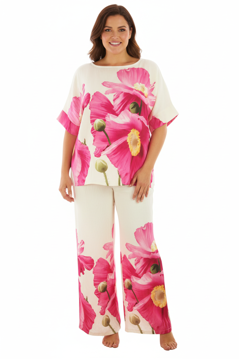 Floral Print Top Trouser Set