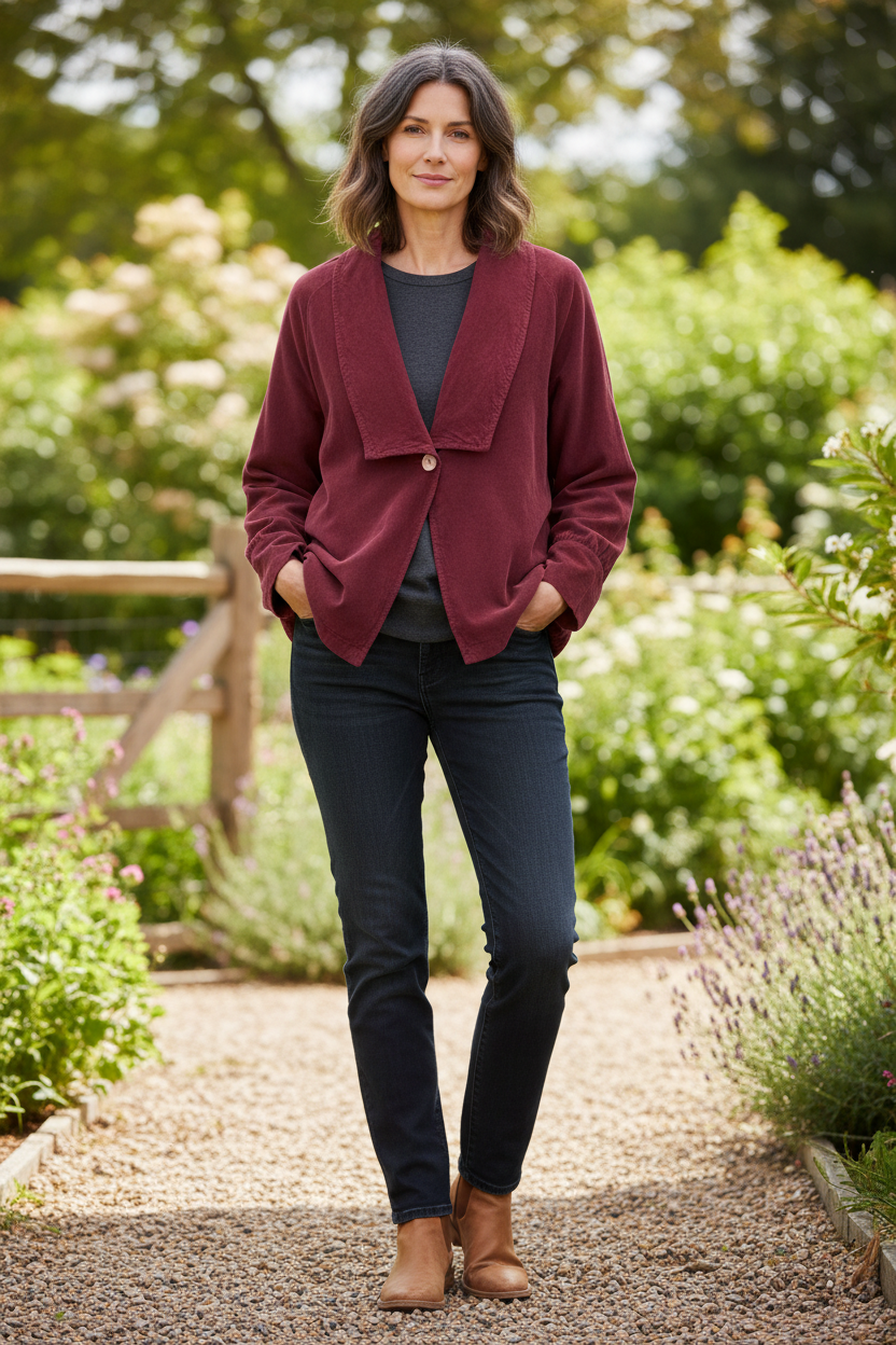 One Button Corduroy Jacket