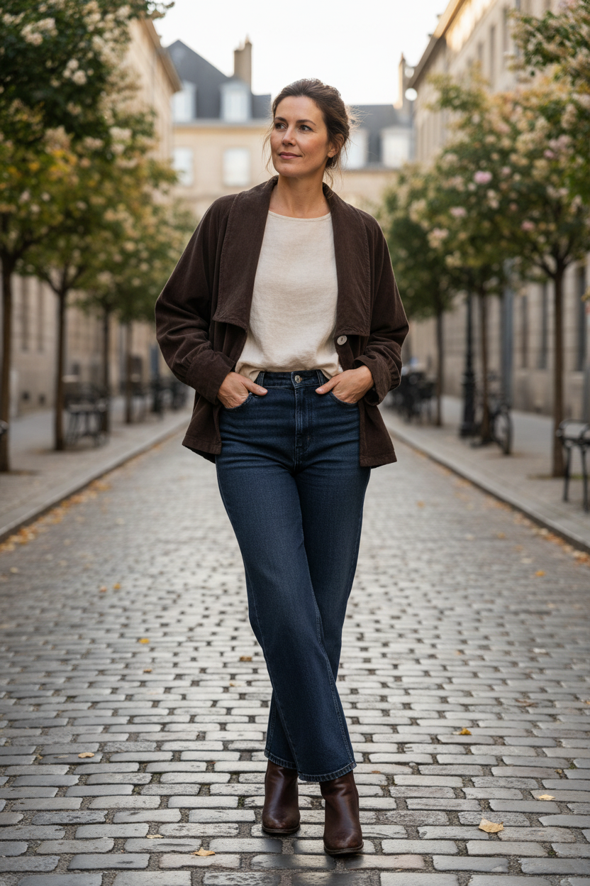 One Button Corduroy Jacket