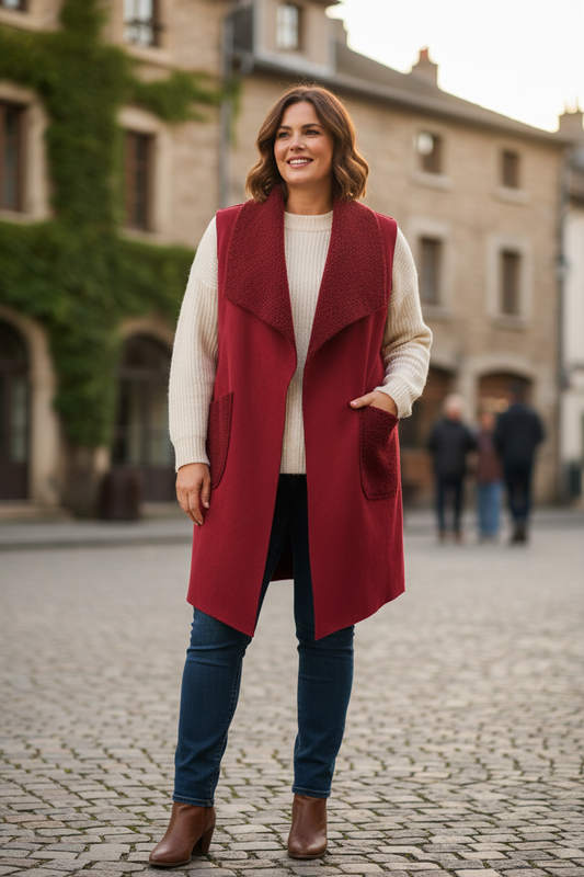 Waterfall Faux Suede Gilet