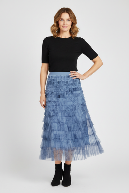 Abstract Print Rara Tulle Skirt
