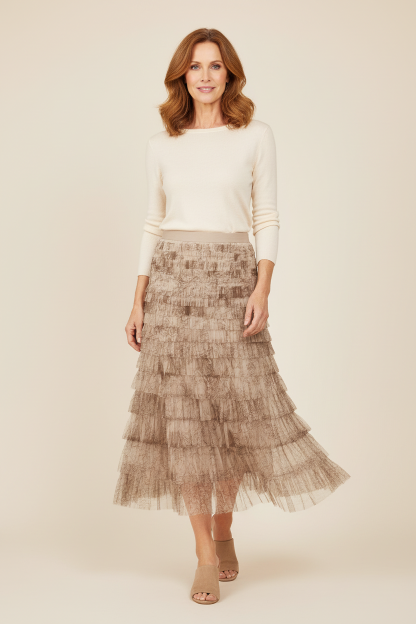 Abstract Print Rara Tulle Skirt