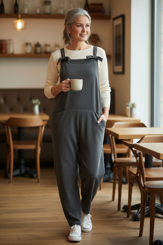 Acid Wash Jersey Dungarees