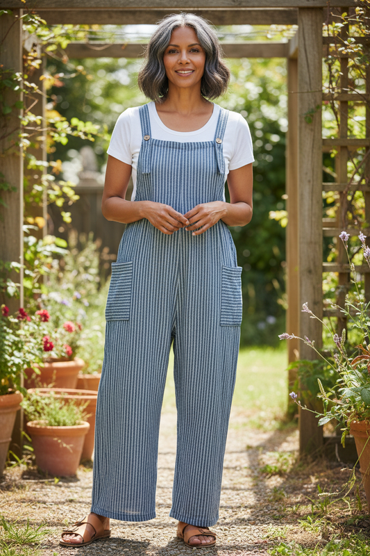 Stripes Cotton Dungaree