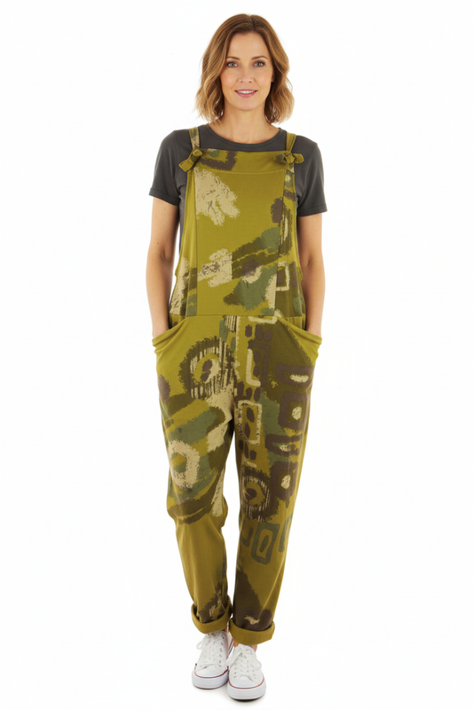 Abstract Print Dungaree