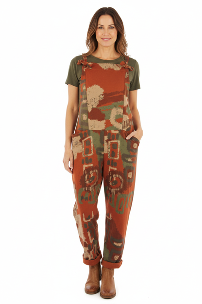 Abstract Print Dungaree