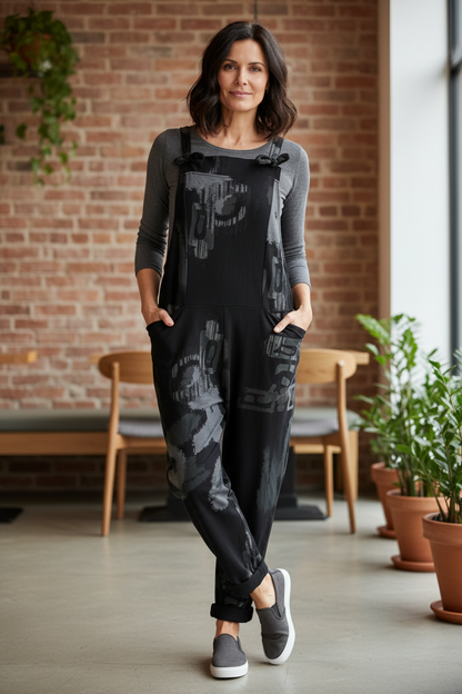 Abstract Print Dungaree